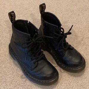Black Leather Lace-Up Boots
